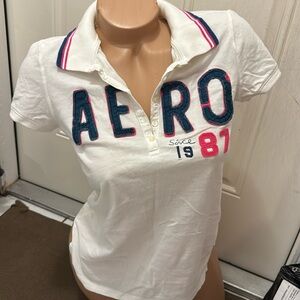 Y2K aeropostale polo shirt top tshirt tee size M medium